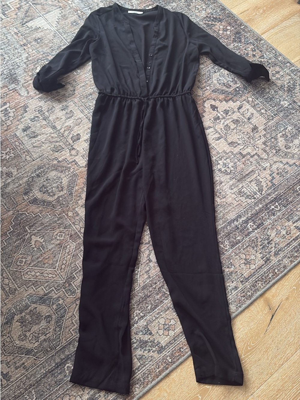 Ricki's Black Long Sleeve V-Neck Jumpsuit